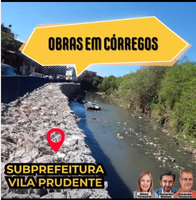 Obras em Córregos Subprefeitura Vila Prudente