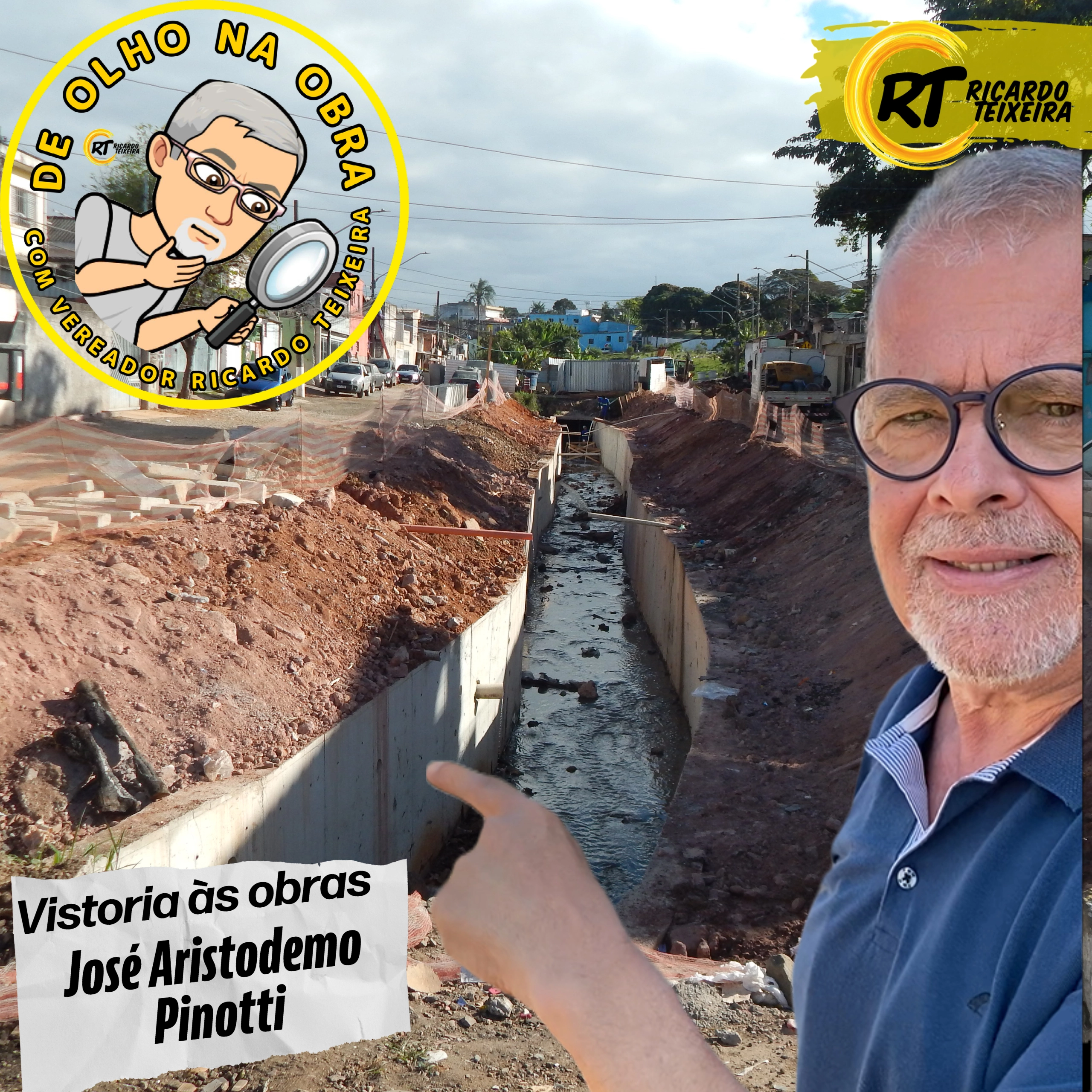 Obra de canalização na Avenida José Aristodemo Pinotti