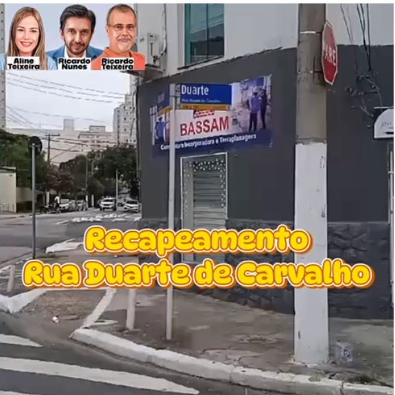 Recapeamento – Rua Duarte de Carvalho, Tatuapé