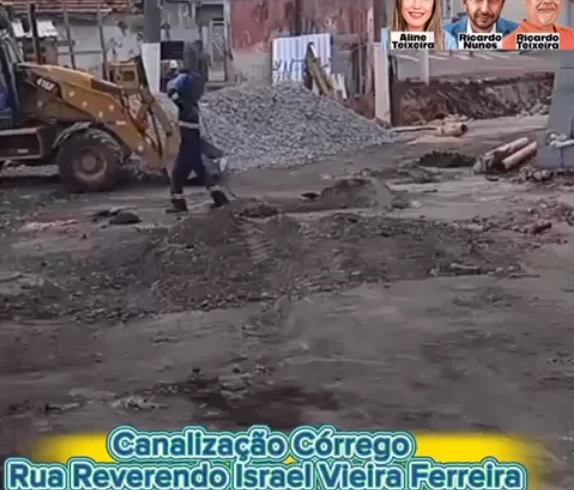 
  Canalização de córrego na Rua Reverendo Israel Vieira Ferreira, Vila Medeiros