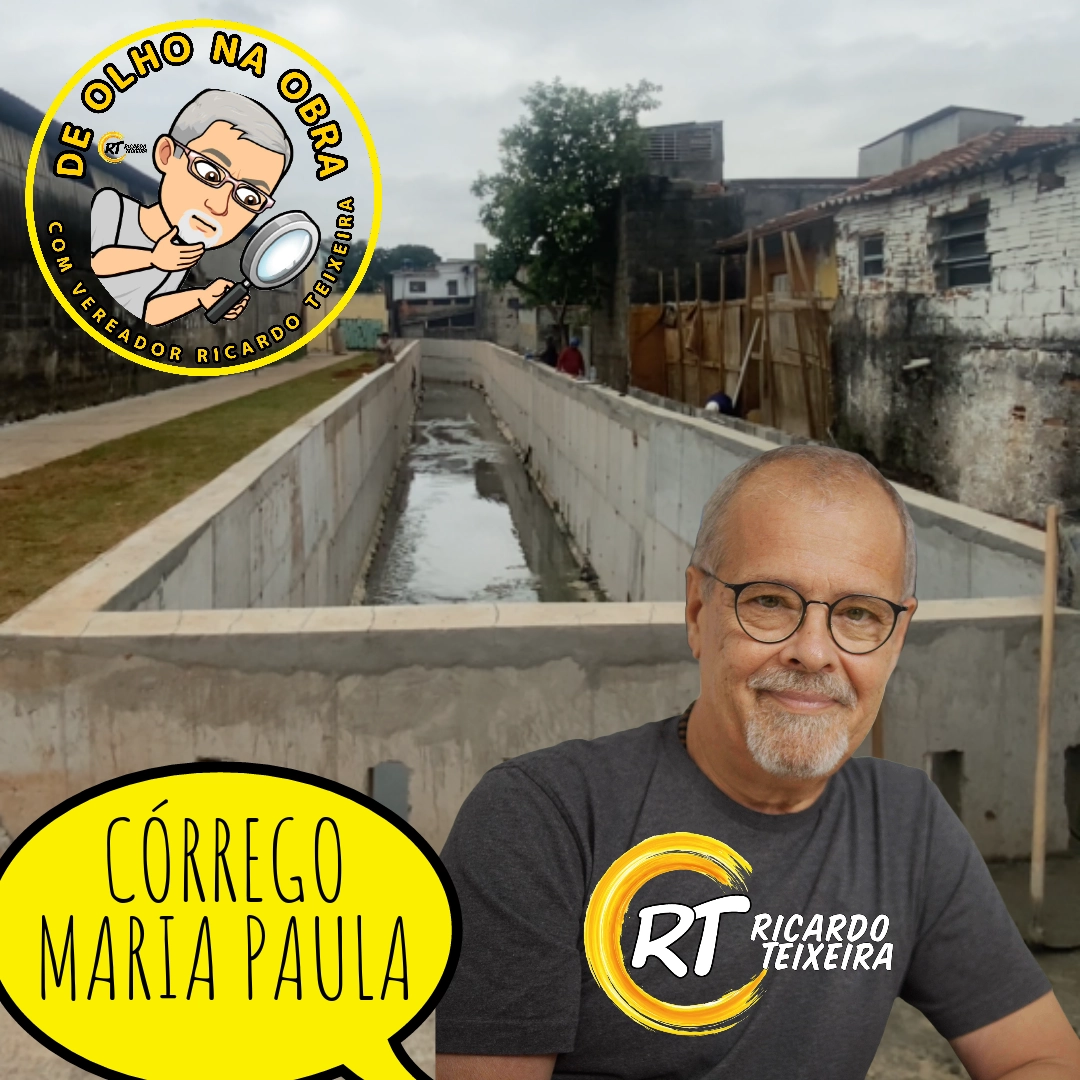 Obras de recomposição e contenção das margens do córrego Maria Paula