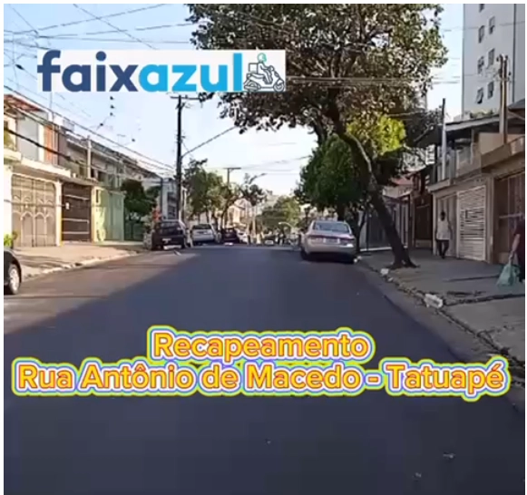 Recapeamento – Rua Antonio Macedo, Tatuapé