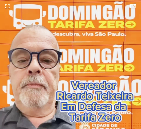 Vereador Ricardo Teixeira em defesa da Tarifa Zero