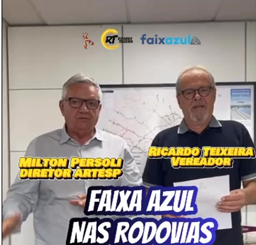 Vereador Ricardo Teixeira – Faixa Azul nas Rodovias Estaduais