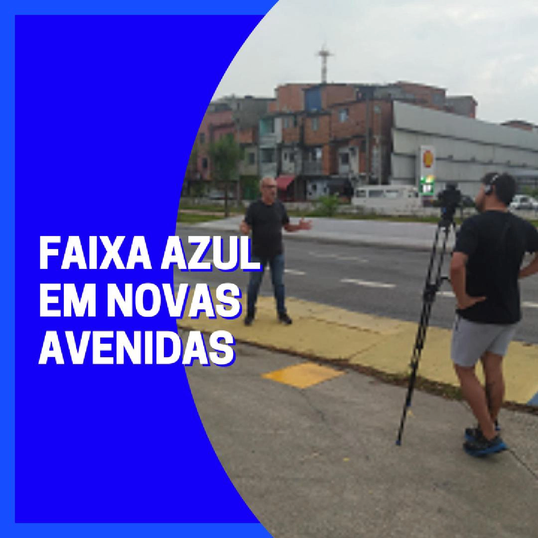 Faixa Azul para motos em novas Avenidas, com Vereador Ricardo Teixeira