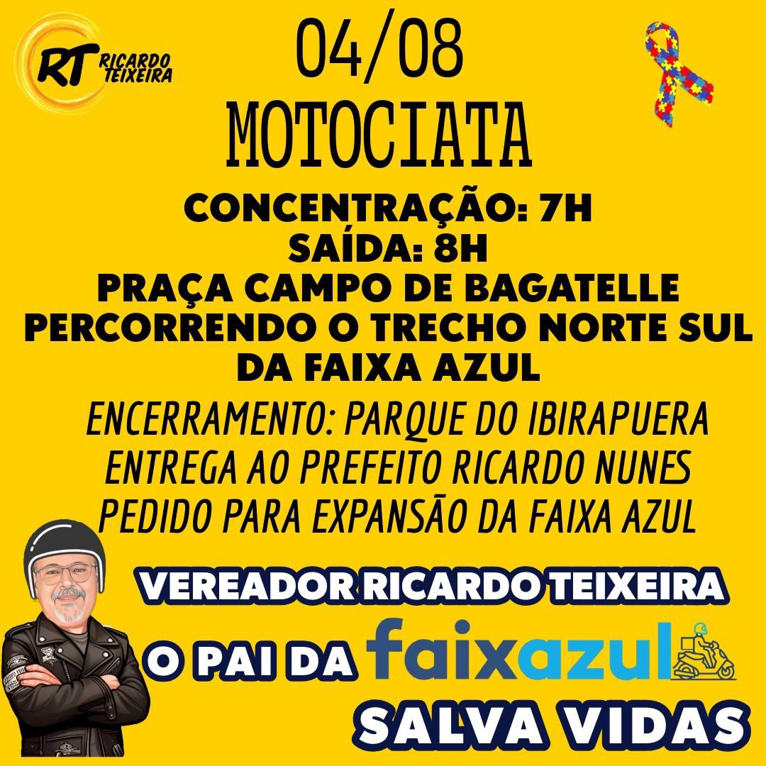 MOTOCIATA – 04 de agosto – Expansão da Faixa Azul