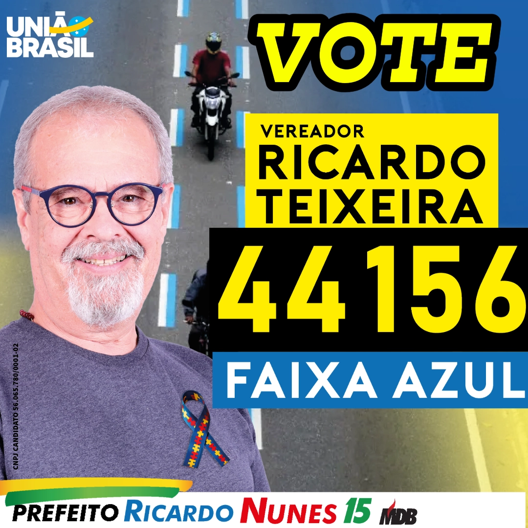 Vote Vereador Ricardo Teixeira 44156