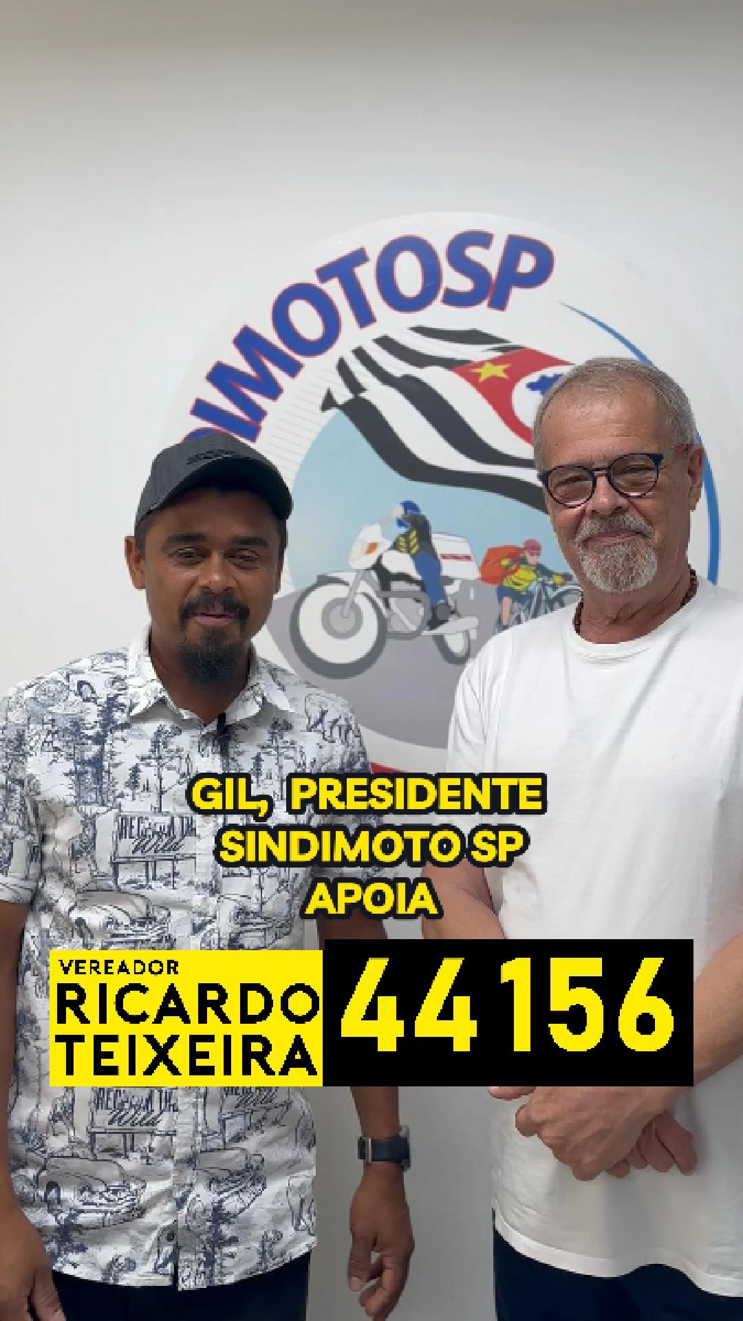 Gil, SINDIMOTO, apoia Vereador Ricardo Teixeira 44156