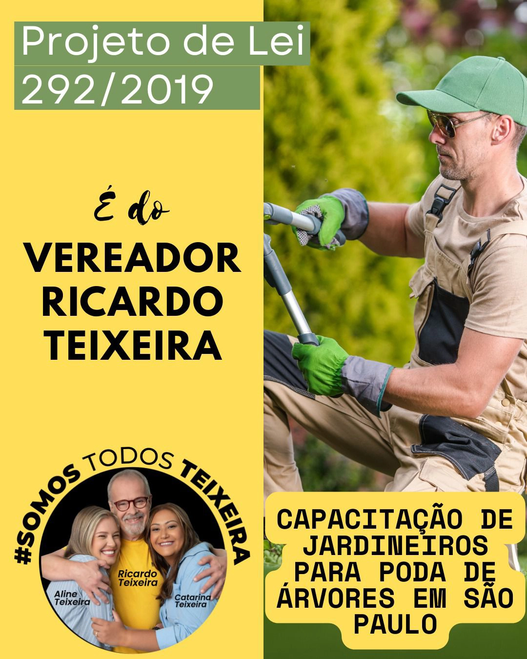 PL 292/2019 – Capacitação de jardineiros para podas