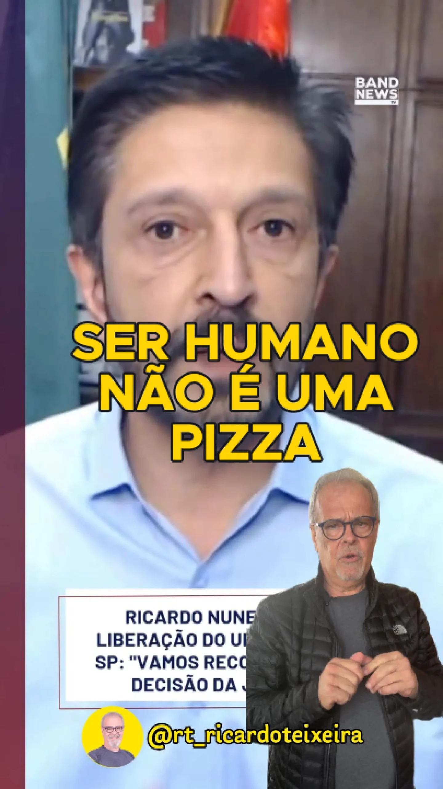 Vereador Ricardo Teixeira: Ser Humano não é uma pizza